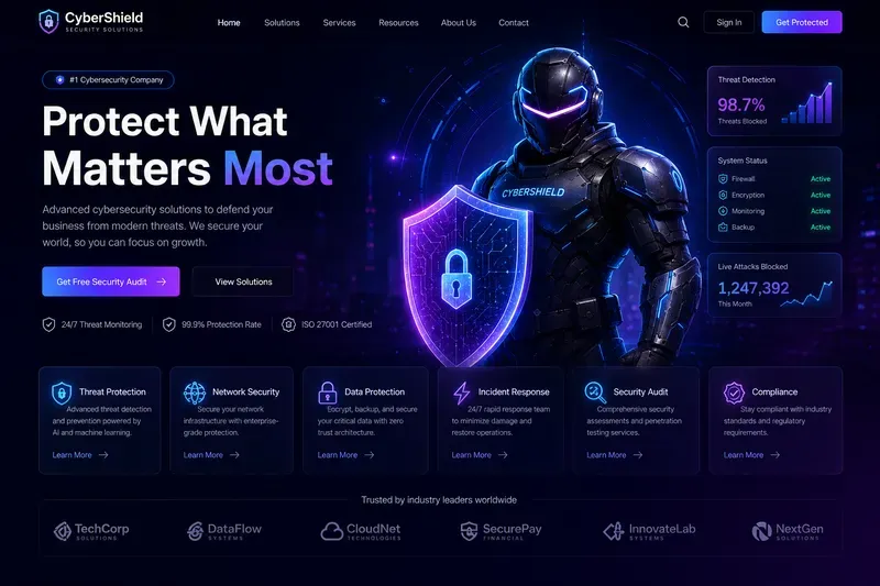 Futuristic Startup Landing Page UIs