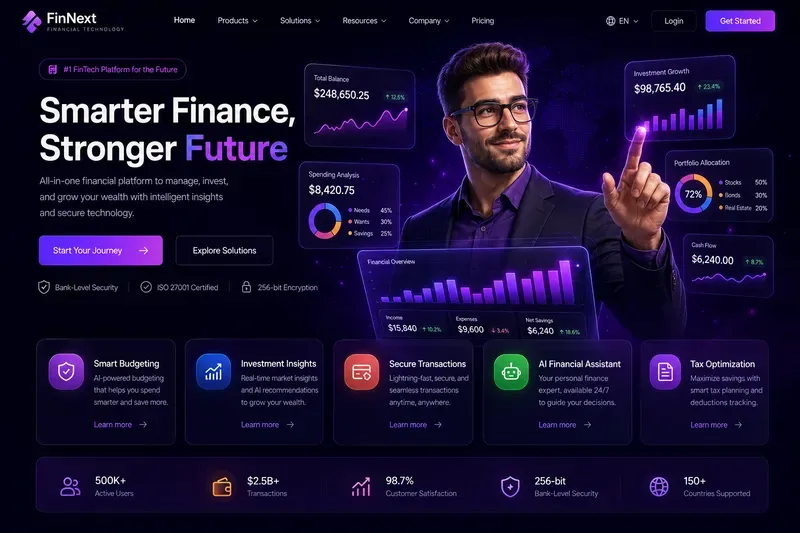 Futuristic Startup Landing Page UIs