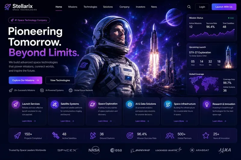 Futuristic Startup Landing Page UIs