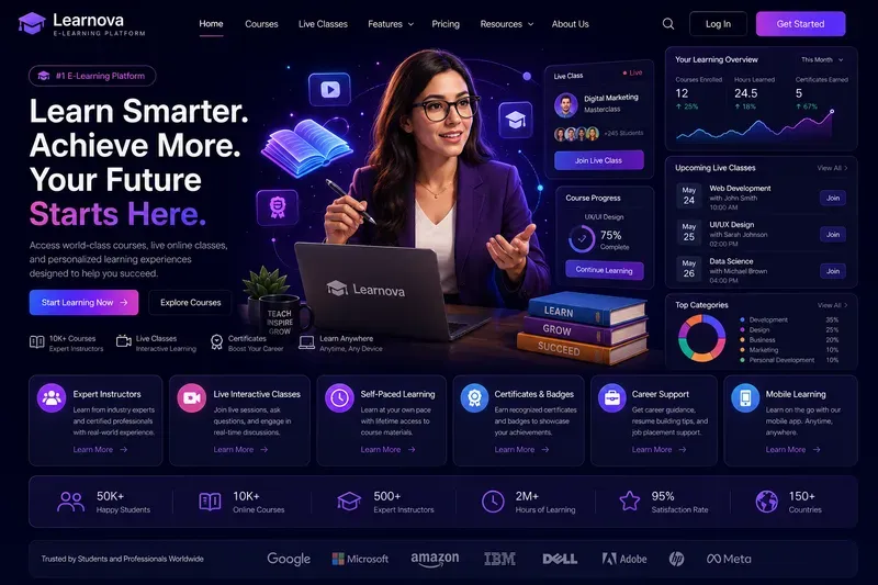 Futuristic Startup Landing Page UIs