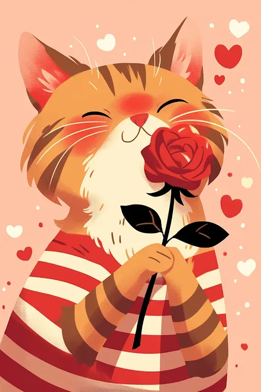 Minimal Pets Holding Rose Love