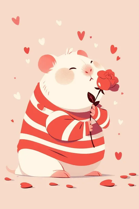 Minimal Pets Holding Rose Love