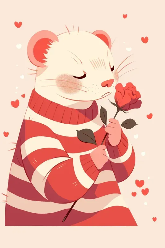 Minimal Pets Holding Rose Love