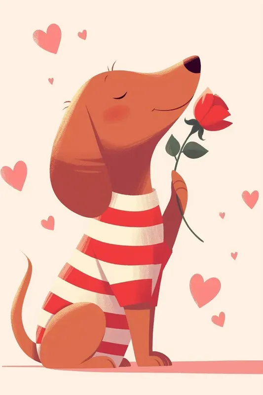 Minimal Pets Holding Rose Love