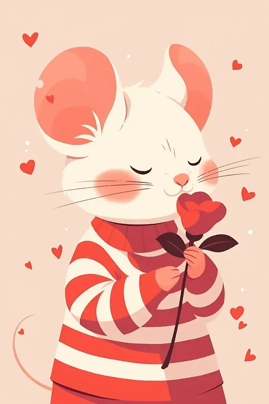 Minimal Pets Holding Rose Love
