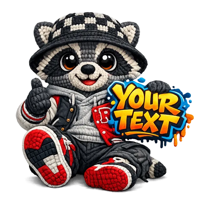 Cute Crochet Mascot Streetwear Tshirts