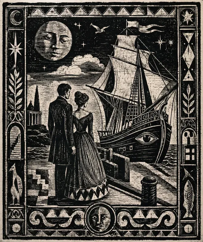 Woodcuts In A Surrealist Graphic Style