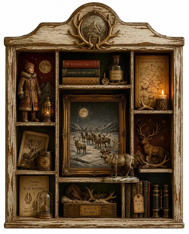 Vintage Christmas Shadowbox Ephemera