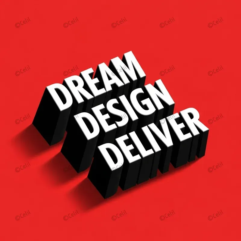 Modern 3D Typography Poster Sets