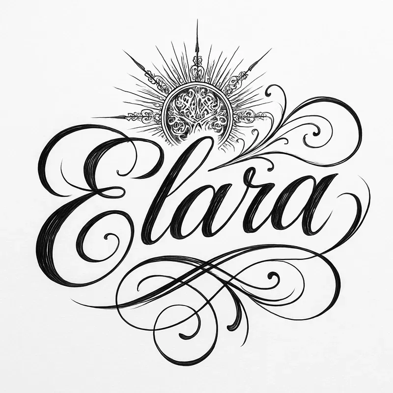 Elegant Name Art With Flourishes
