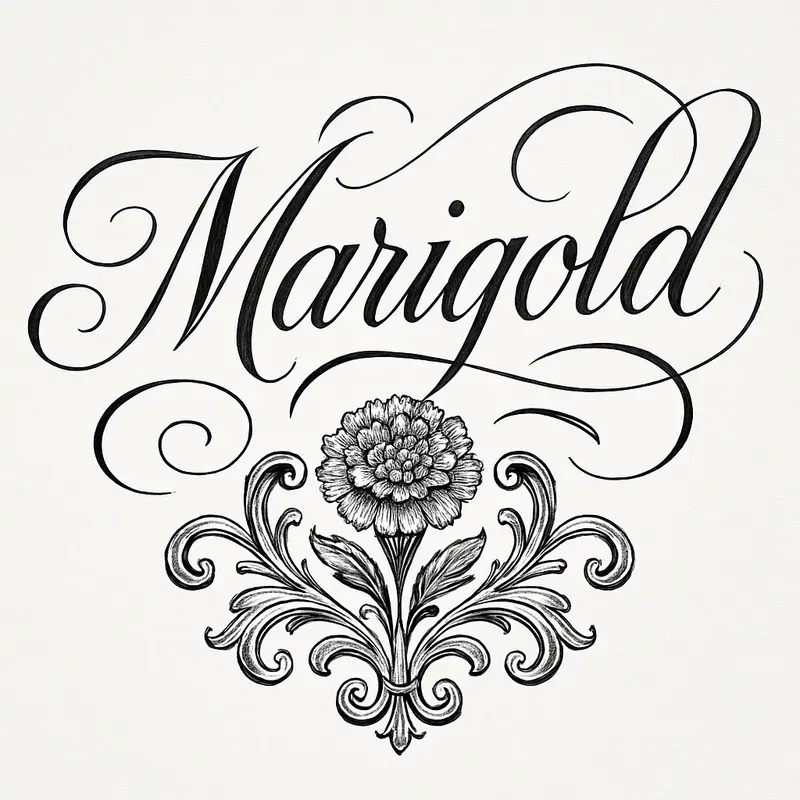 Elegant Name Art With Flourishes