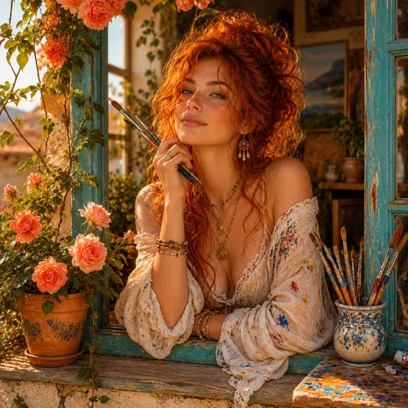 Sunlit Rustic Window Portraits