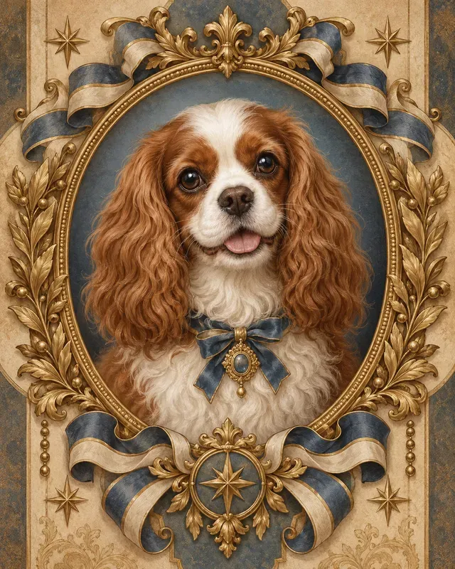 Retro Pet Portrait Crests