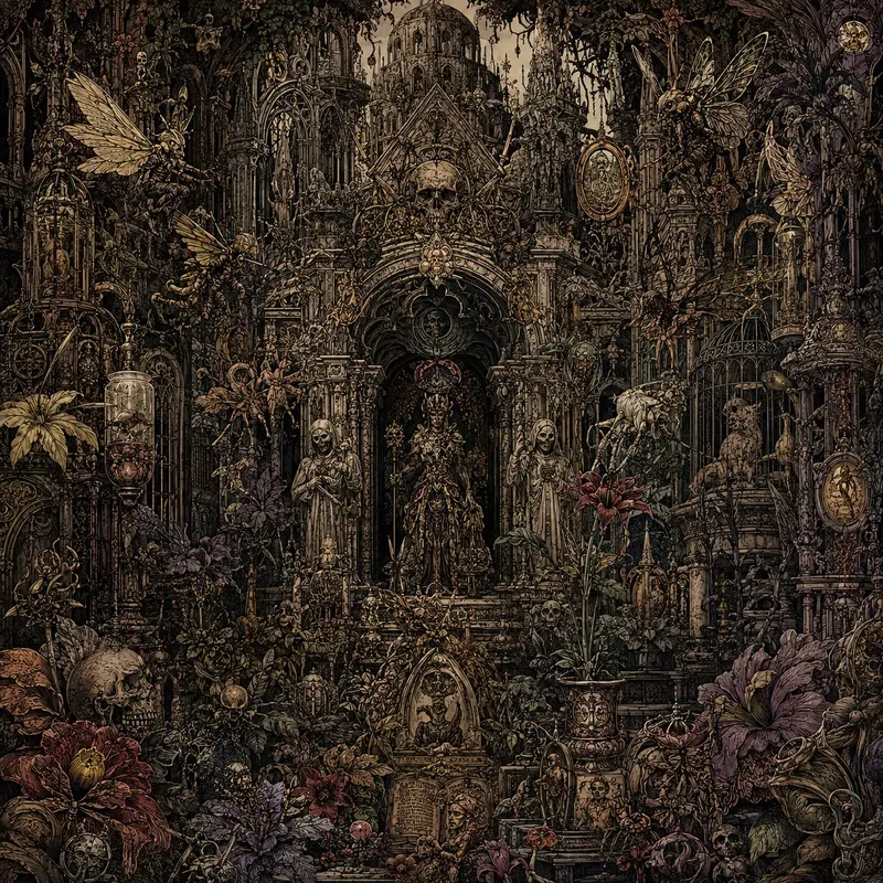 Dark Gothic Relic Fantasy Collage Art