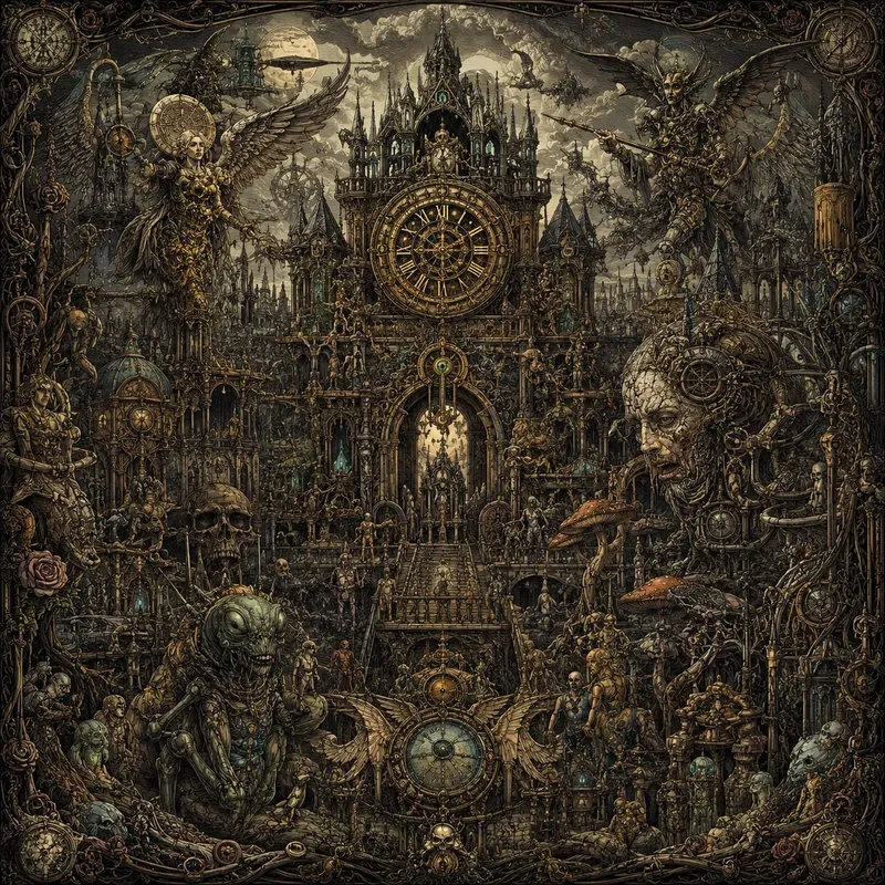 Dark Gothic Relic Fantasy Collage Art