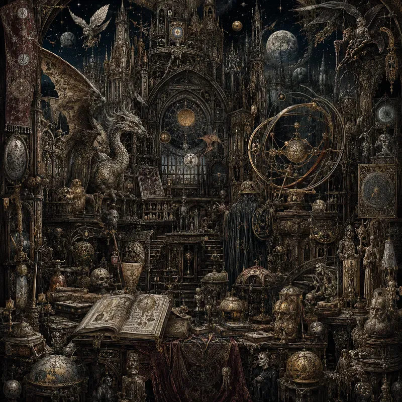 Dark Gothic Relic Fantasy Collage Art