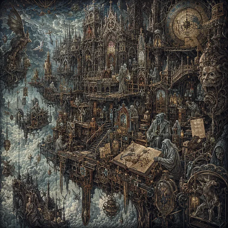 Dark Gothic Relic Fantasy Collage Art