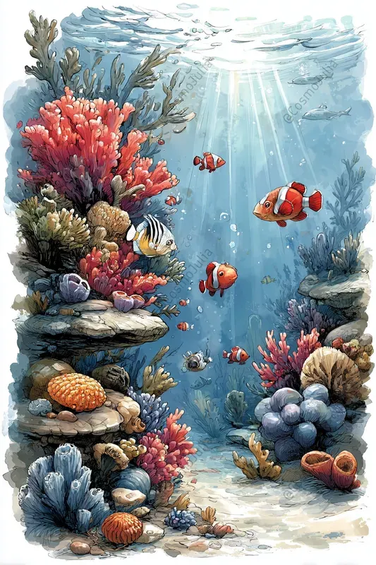 Tropical Watercolor Landscapes