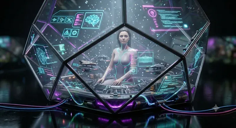 Cyberpunk Holographic Terrariums