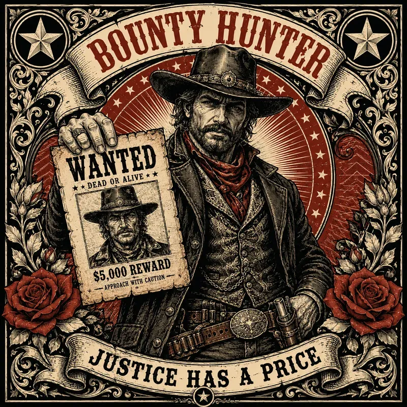 Vintage Western Ink Portraits