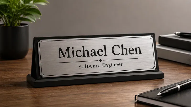 Custom Desk Nameplate Generator