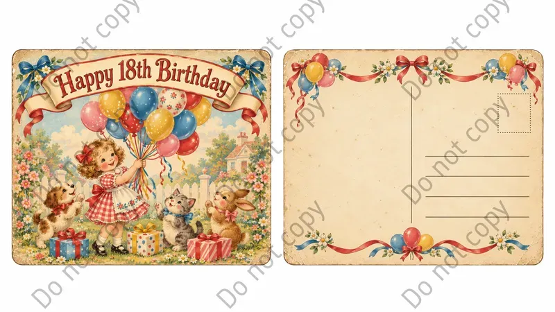 Vintage Birthday Postcard Art