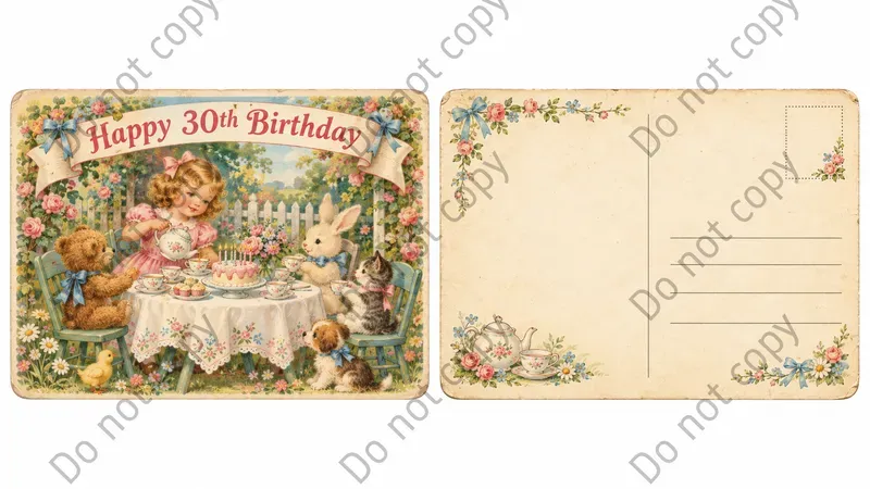 Vintage Birthday Postcard Art