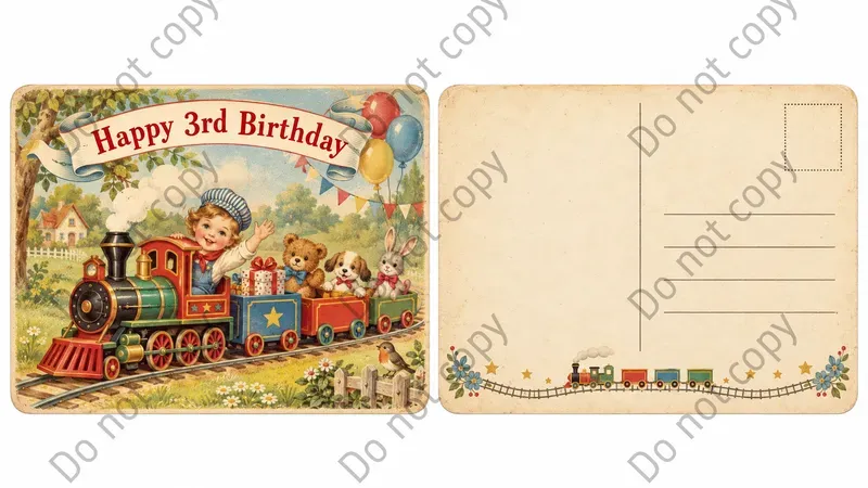 Vintage Birthday Postcard Art