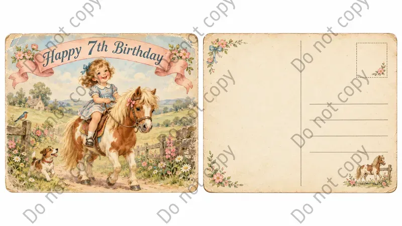 Vintage Birthday Postcard Art