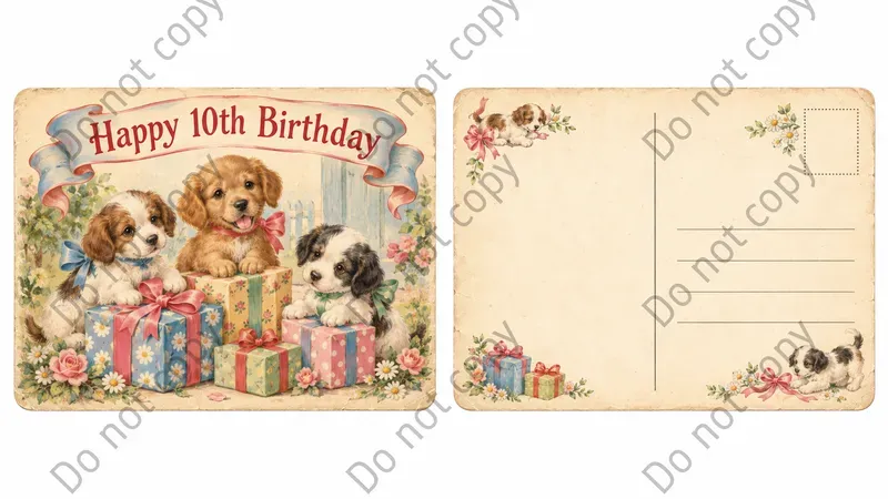 Vintage Birthday Postcard Art