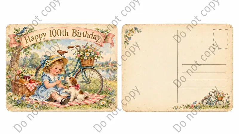 Vintage Birthday Postcard Art