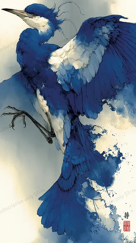 Luxury Ink Wash Blue Style