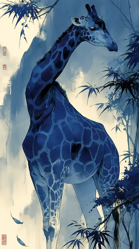 Luxury Ink Wash Blue Style