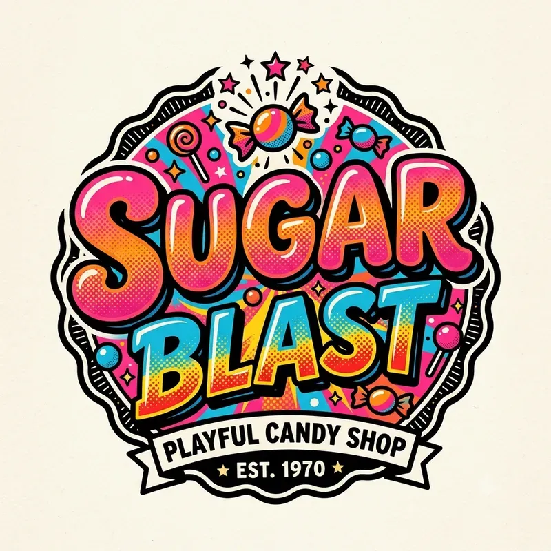 Retro Pop Art Typography Logos