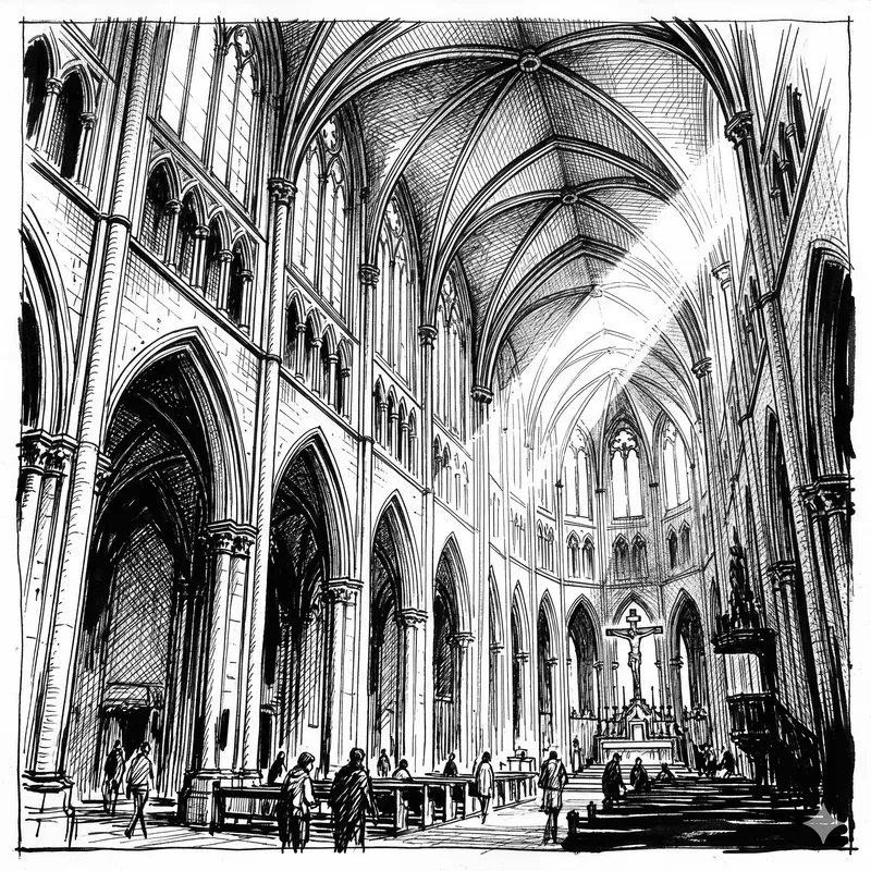 Cinematic Ink Sketch Scenes