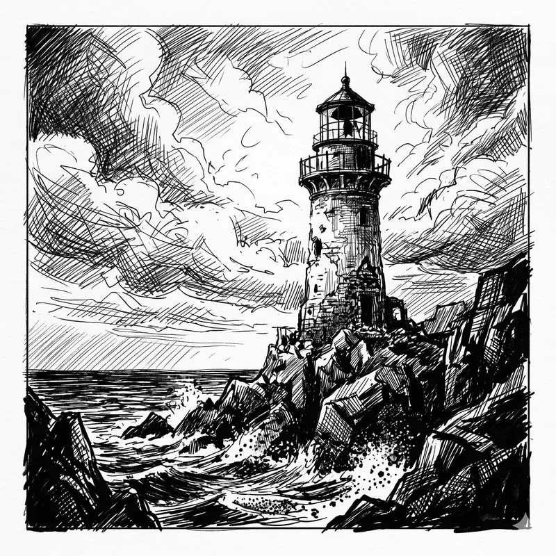 Cinematic Ink Sketch Scenes