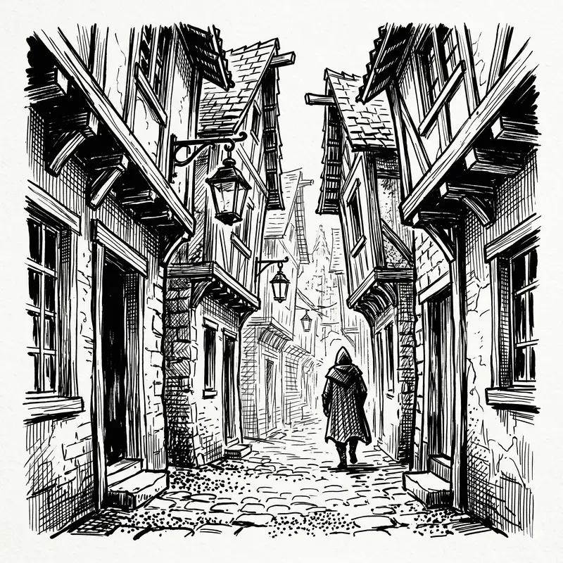 Cinematic Ink Sketch Scenes