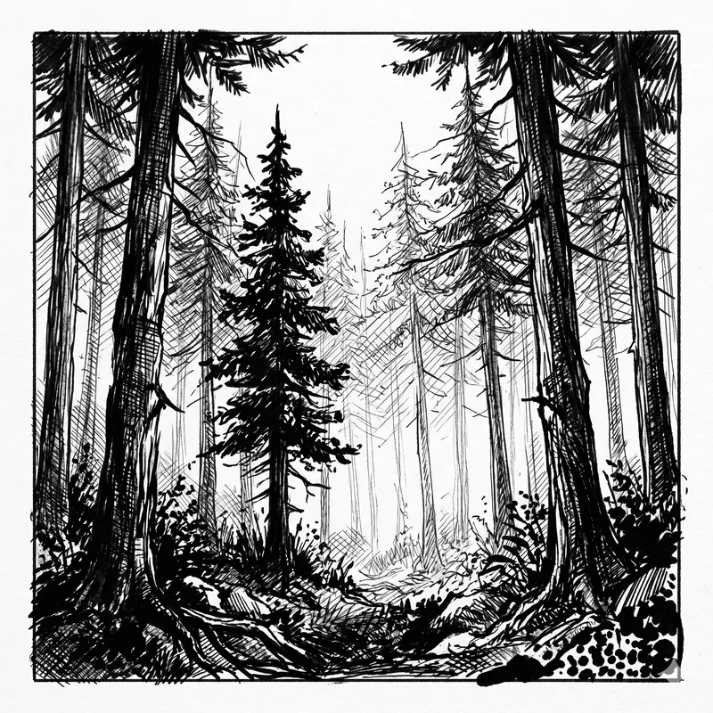 Cinematic Ink Sketch Scenes