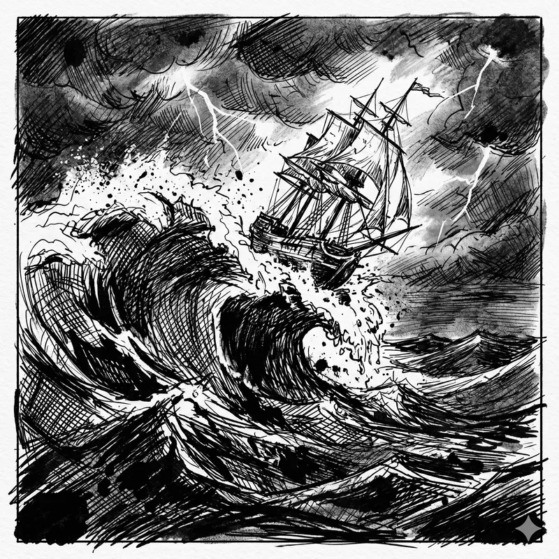 Cinematic Ink Sketch Scenes