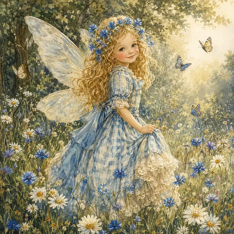 Vintage Fairy Meadow Art
