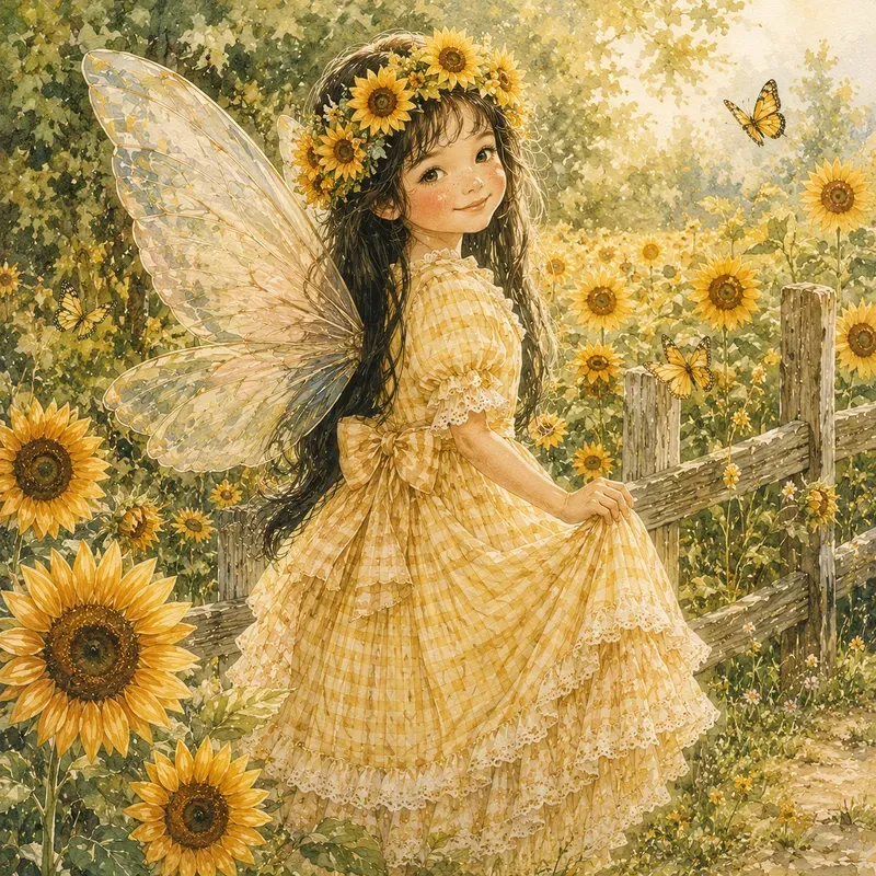 Vintage Fairy Meadow Art
