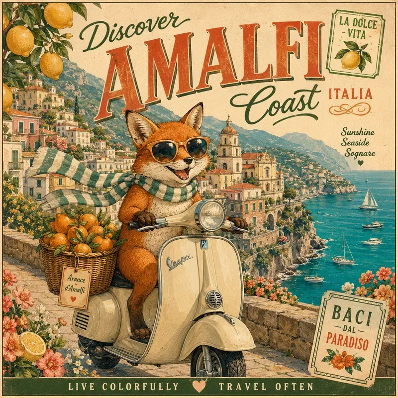 Italian Animal Travel Poster Art