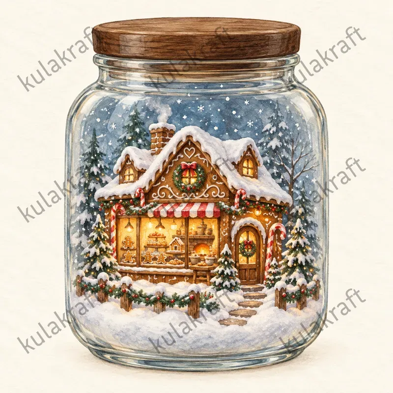 Christmas Jar Diorama Cliparts