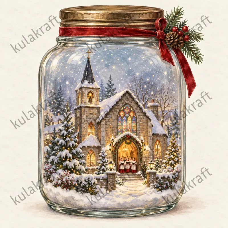 Christmas Jar Diorama Cliparts