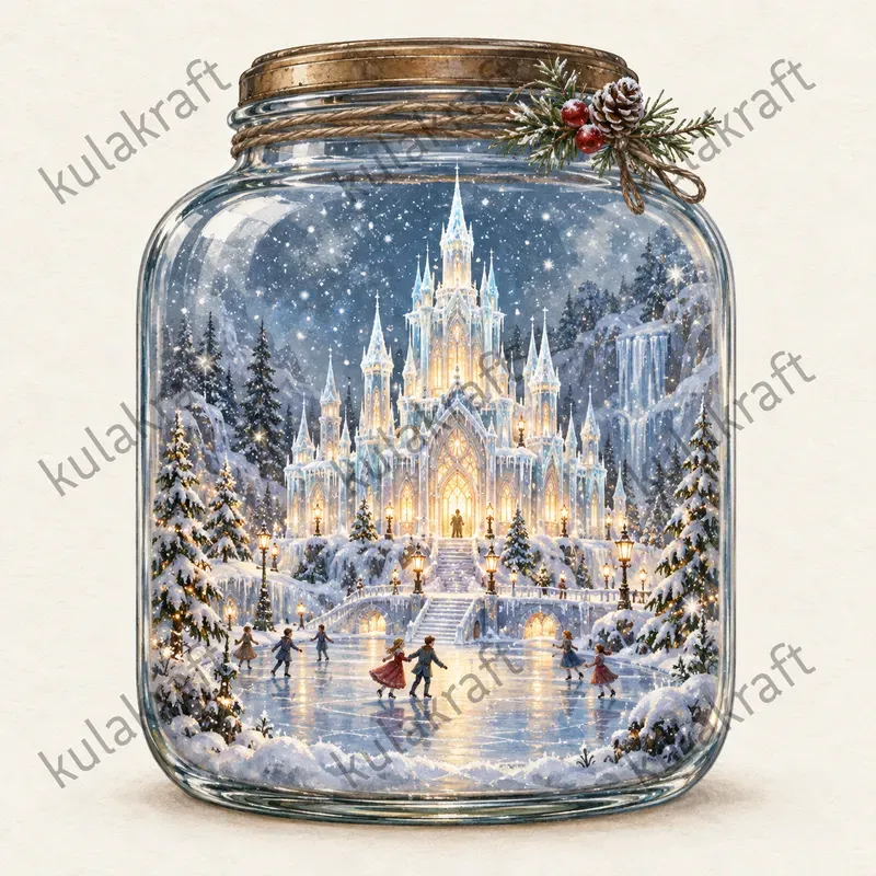 Christmas Jar Diorama Cliparts