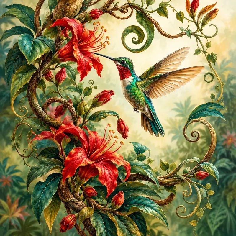Botanical Vines Blossoms