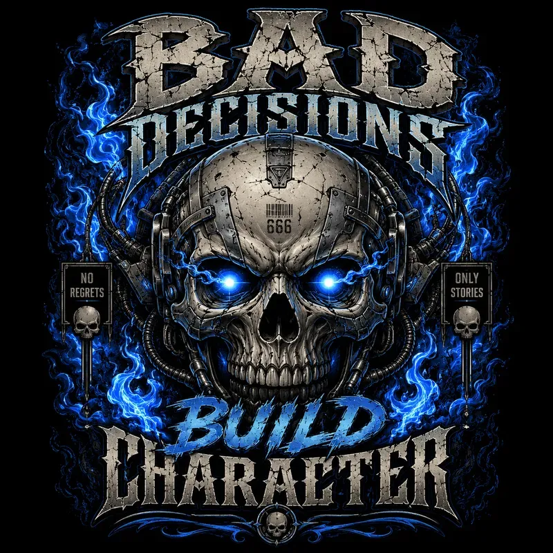 Dark Humor Skull Typography Tshirts