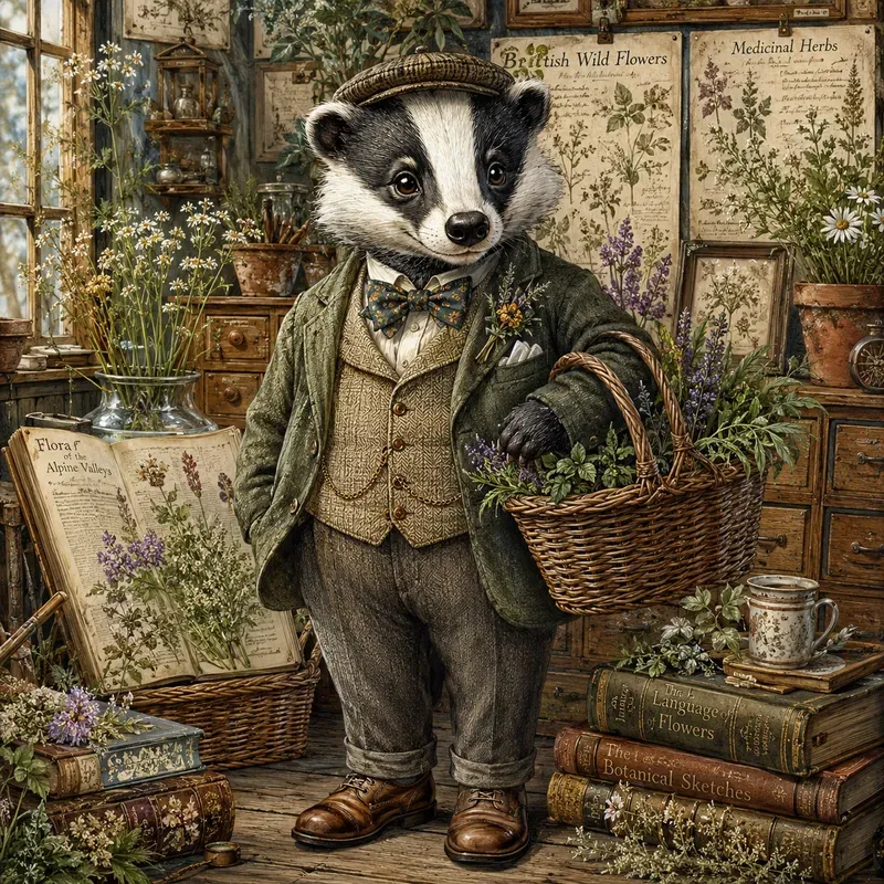Whimsical Vintage Woodland Animal Art