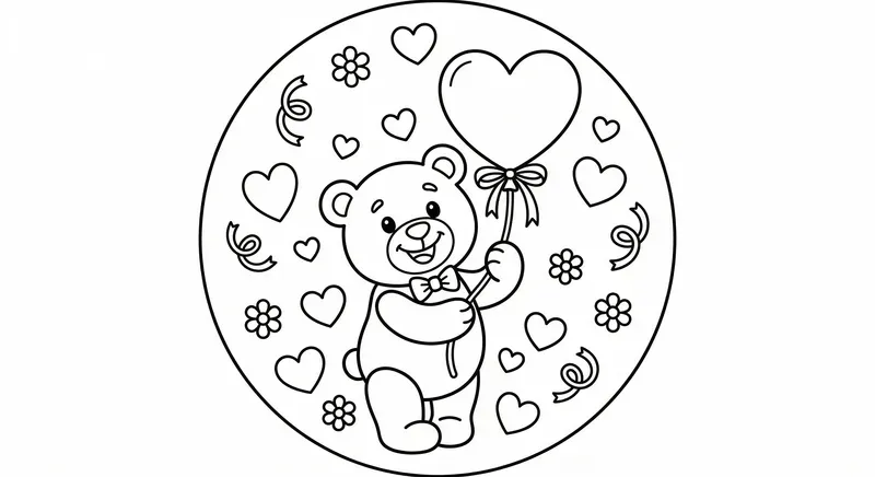 Valentine Monoline Coloring Generator