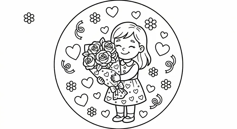 Valentine Monoline Coloring Generator